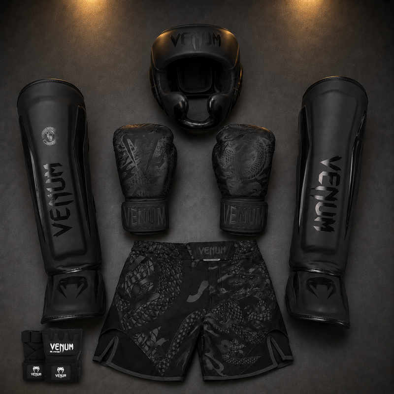 Venum Dragon's Flight Black Fightset